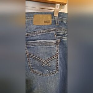 Mens Buckle BKE Derek Med Wash Faded Denim Blue Jeans Western Stretch 38x34